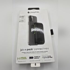 Mophie JuicePack Connect Mini Portable Battery Qi 3000 mAh Black New Opened Box